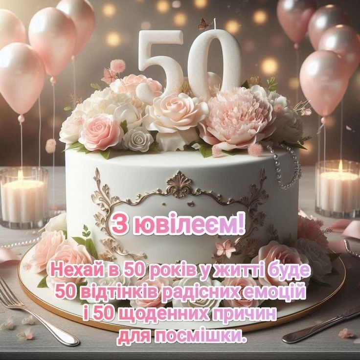 вітання з 50 річчям жінці картинка 1