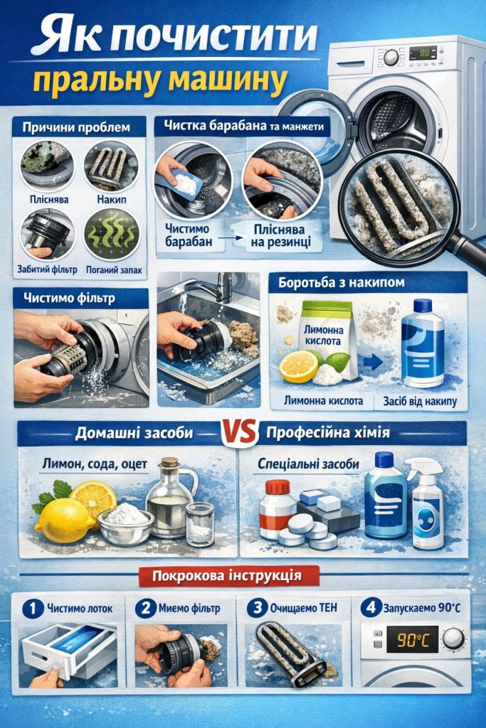 Як почистити пральну машину інфографіка