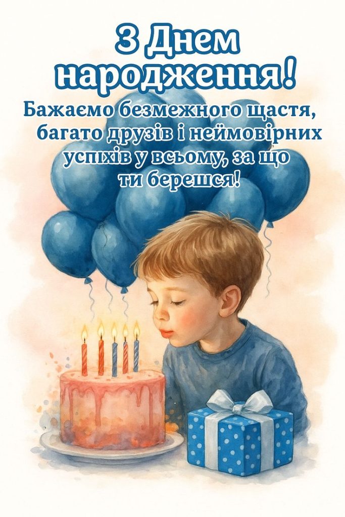 Вітання хлопчикові з днем народження картинка 1