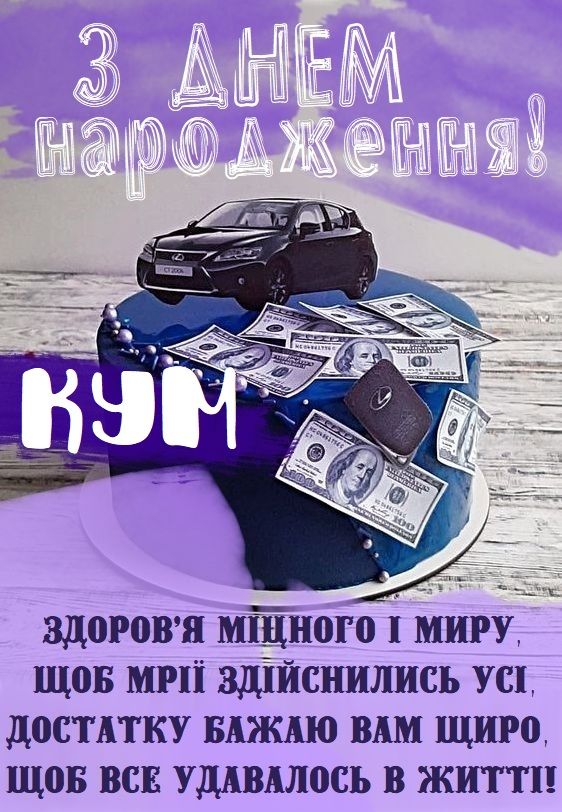 Сучасне привітання з Днем народження кума